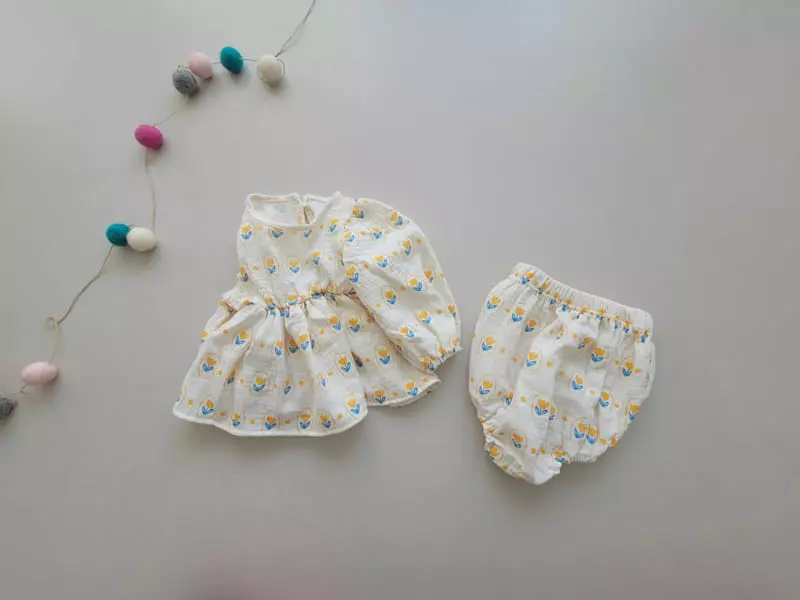 Moran - Korean Baby Fashion - #babygirlfashion - Cuty Bloomer Top Bottom Set - 9