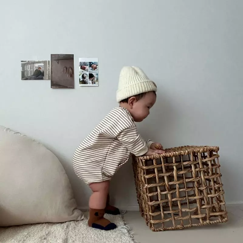Moran - Korean Baby Fashion - #babyootd - Pocket Bear Bodysuit - 6