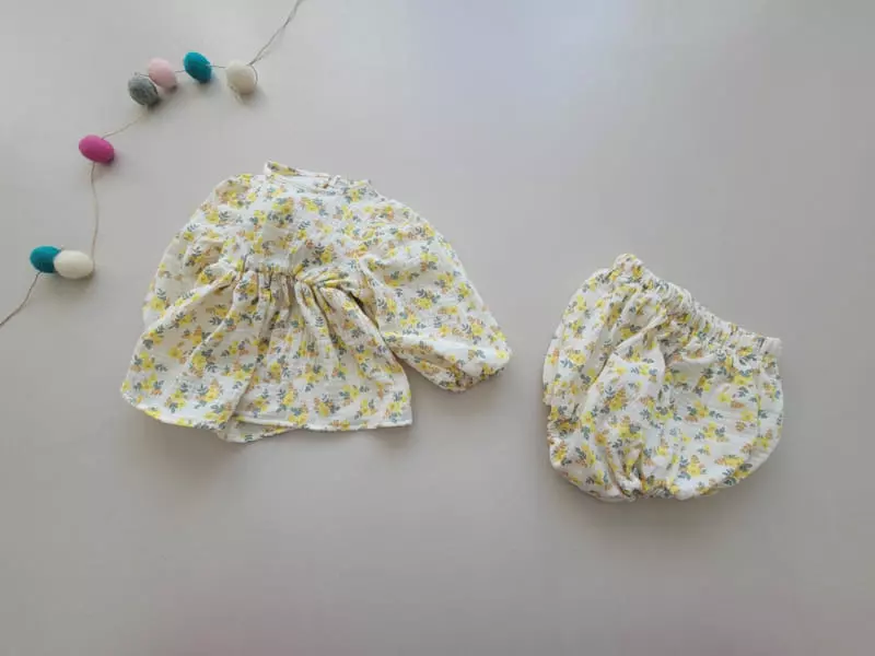 Moran - Korean Baby Fashion - #babyootd - Cuty Bloomer Top Bottom Set - 12