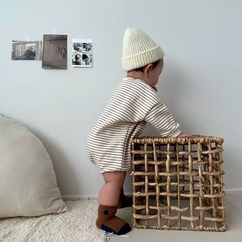 Moran - Korean Baby Fashion - #babyoutfit - Pocket Bear Bodysuit - 7