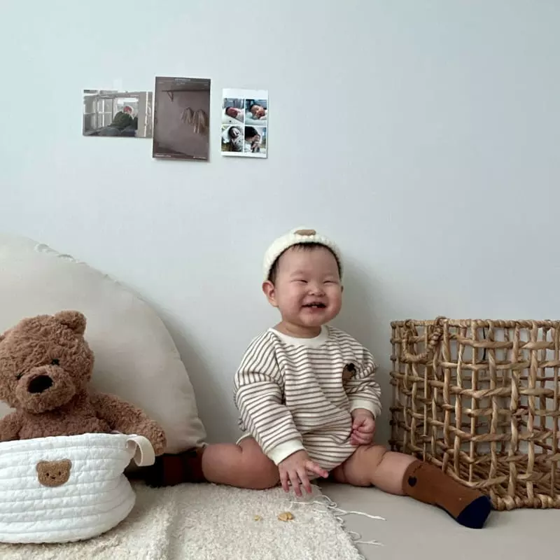 Moran - Korean Baby Fashion - #babyoutfit - Pocket Bear Bodysuit - 8