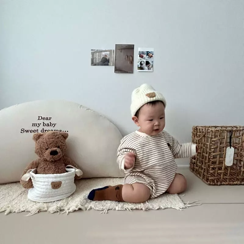 Moran - Korean Baby Fashion - #babywear - Pocket Bear Bodysuit - 9