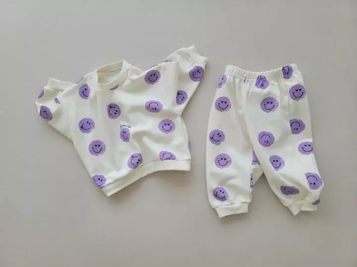 Moran - Korean Children Fashion - #Kfashion4kids - Vintage Smile Top Bottom Set - 3