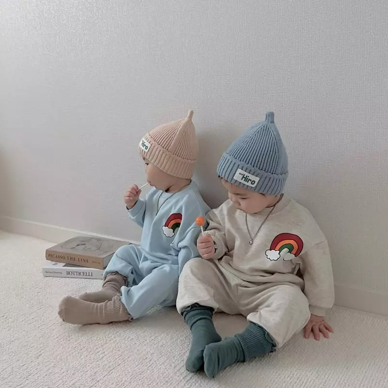 Moran - Korean Children Fashion - #discoveringself - Rainbow Top Bottom Set - 3