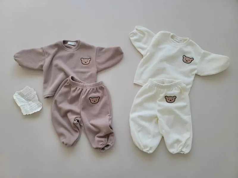 Moran - Korean Children Fashion - #discoveringself - Knit Bear Top Bottom Set - 12