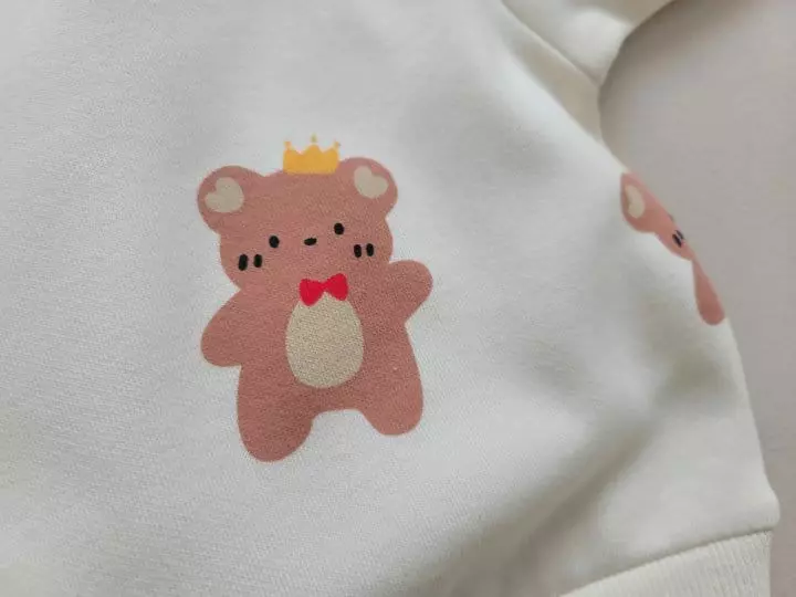 Moran - Korean Children Fashion - #littlefashionista - Crown Bear Top Bottom Set - 5