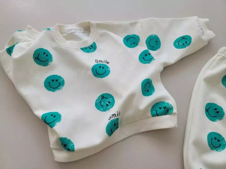 Moran - Korean Children Fashion - #Kfashion4kids - Vintage Smile Top Bottom Set - 4