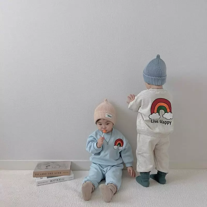 Moran - Korean Children Fashion - #magicofchildhood - Rainbow Top Bottom Set - 10