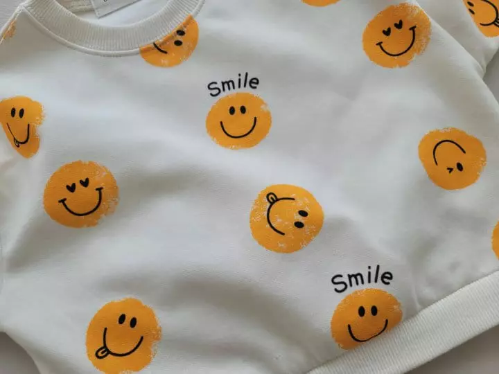 Moran - Korean Children Fashion - #minifashionista - Vintage Smile Top Bottom Set - 6