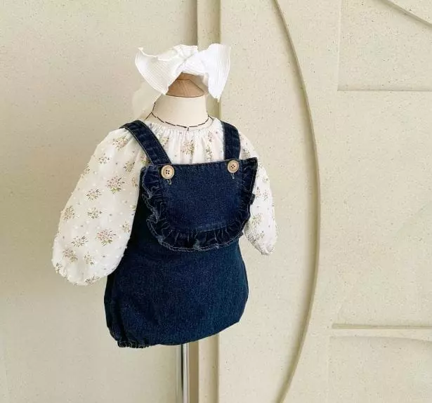 Mos Bebe - Korean Baby Fashion - #babyboutique - Denim Frill Bodysuit - 9