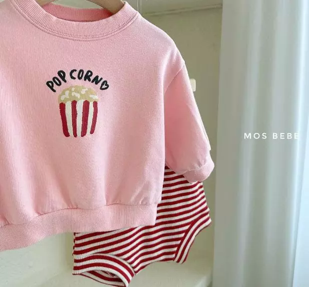 Mos Bebe - Korean Baby Fashion - #babyboutique - Bebe Popcorn Top Bottom Set - 4