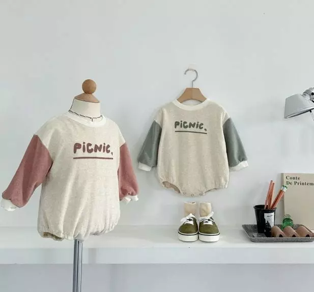 Mos Bebe - Korean Baby Fashion - #babyboutique - Picnic Terry Bodysuit - 2