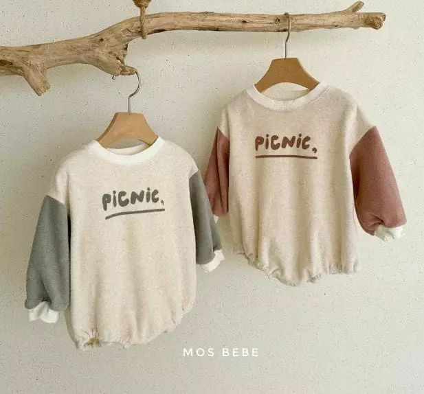 Mos Bebe - Korean Baby Fashion - #babyboutique - Picnic Terry Bodysuit - 4