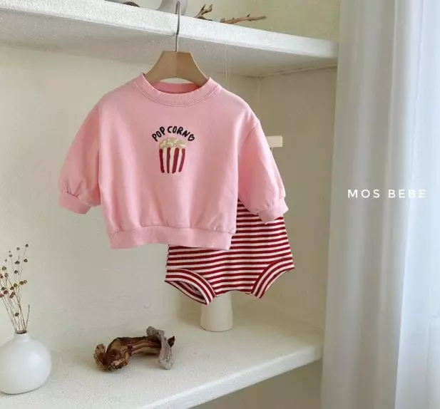 Mos Bebe - Korean Baby Fashion - #babyclothing - Bebe Popcorn Top Bottom Set - 6