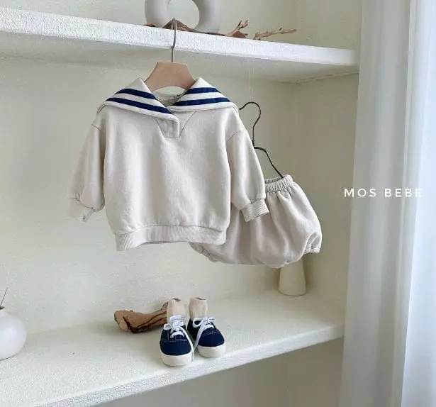 Mos Bebe - Korean Baby Fashion - #babyfever - Bebe Sailor Top Bottom Set - 11