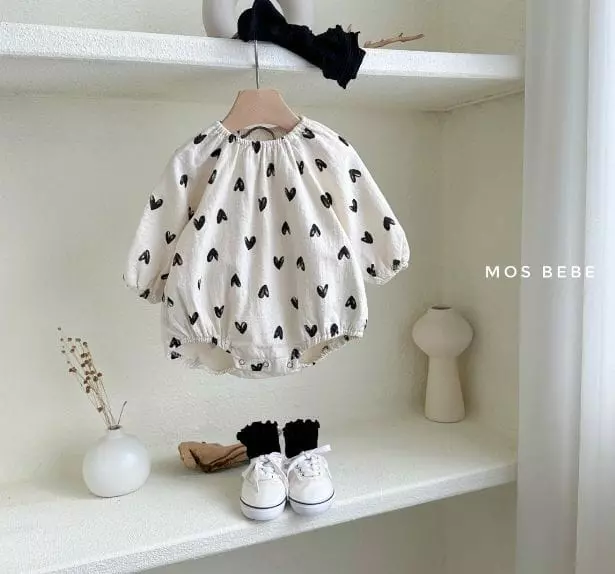 Mos Bebe - Korean Baby Fashion - #babygirlfashion - Bebe Heart Jelly Bodysuit - 3