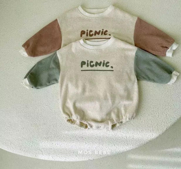 Mos Bebe - Korean Baby Fashion - #babygirlfashion - Picnic Terry Bodysuit - 8