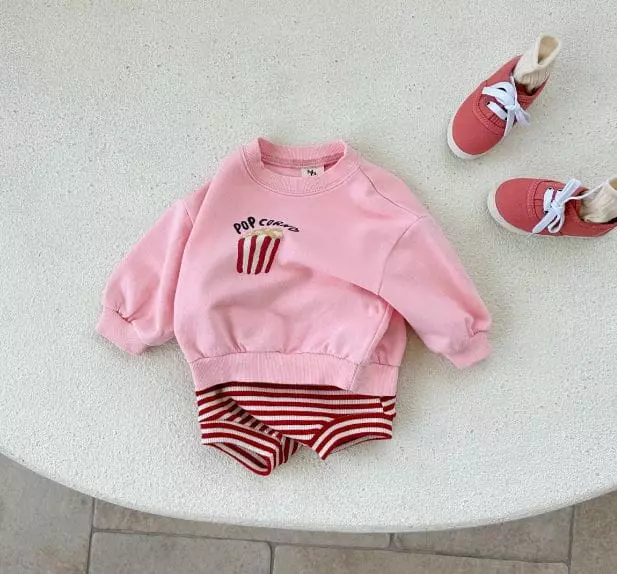 Mos Bebe - Korean Baby Fashion - #babylifestyle - Bebe Popcorn Top Bottom Set - 10