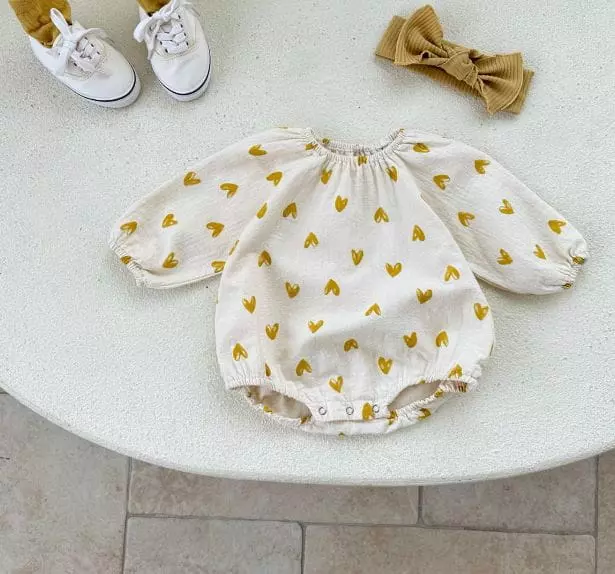 Mos Bebe - Korean Baby Fashion - #babyoninstagram - Bebe Heart Jelly Bodysuit - 5