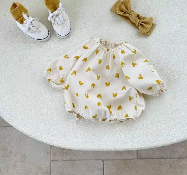 Mos Bebe - Korean Baby Fashion - #babyoutfit - Bebe Heart Jelly Bodysuit - 7