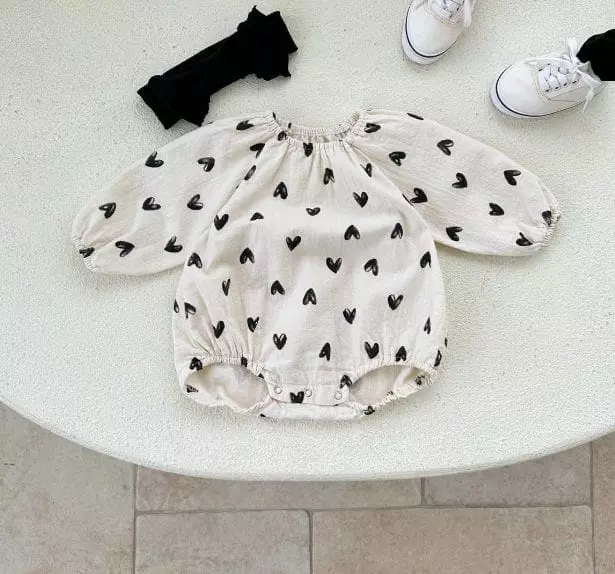 Mos Bebe - Korean Baby Fashion - #babyoutfit - Bebe Heart Jelly Bodysuit - 8