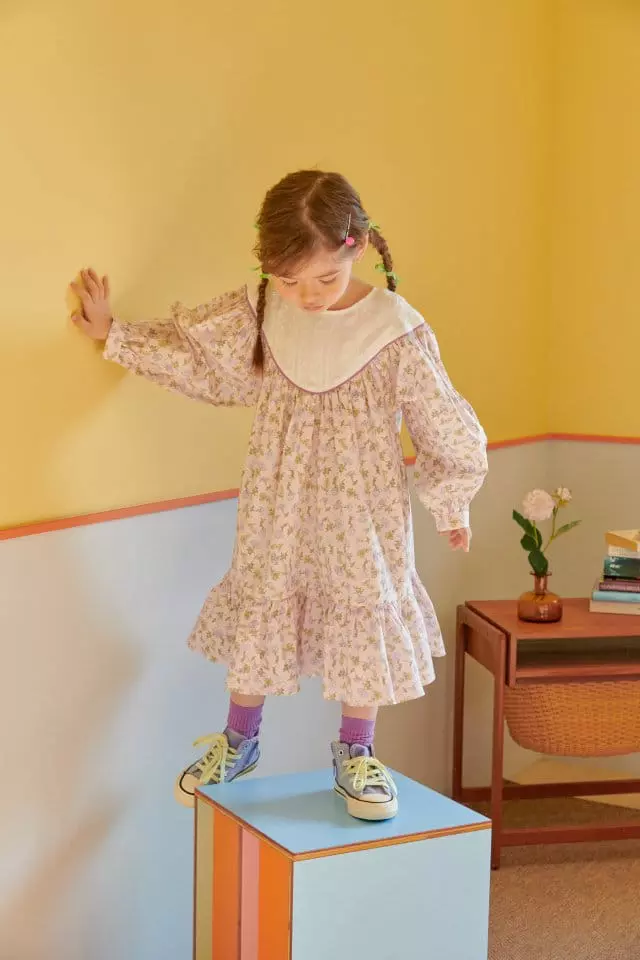 Mumunbaba - Korean Children Fashion - #childofig - Violet Flower One-piece - 2