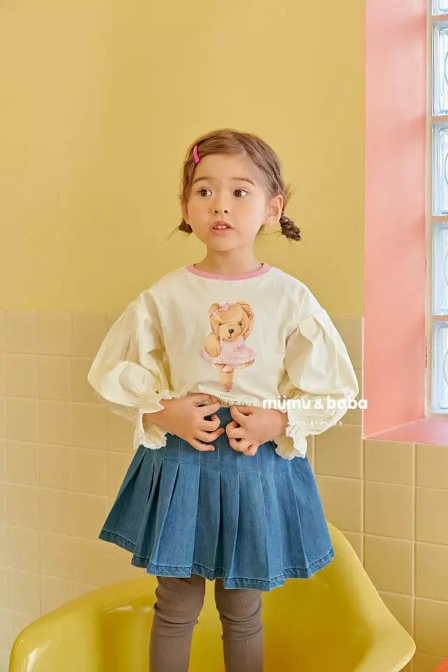 Mumunbaba - Korean Children Fashion - #childofig - BB Denim Skirt Leggings - 2