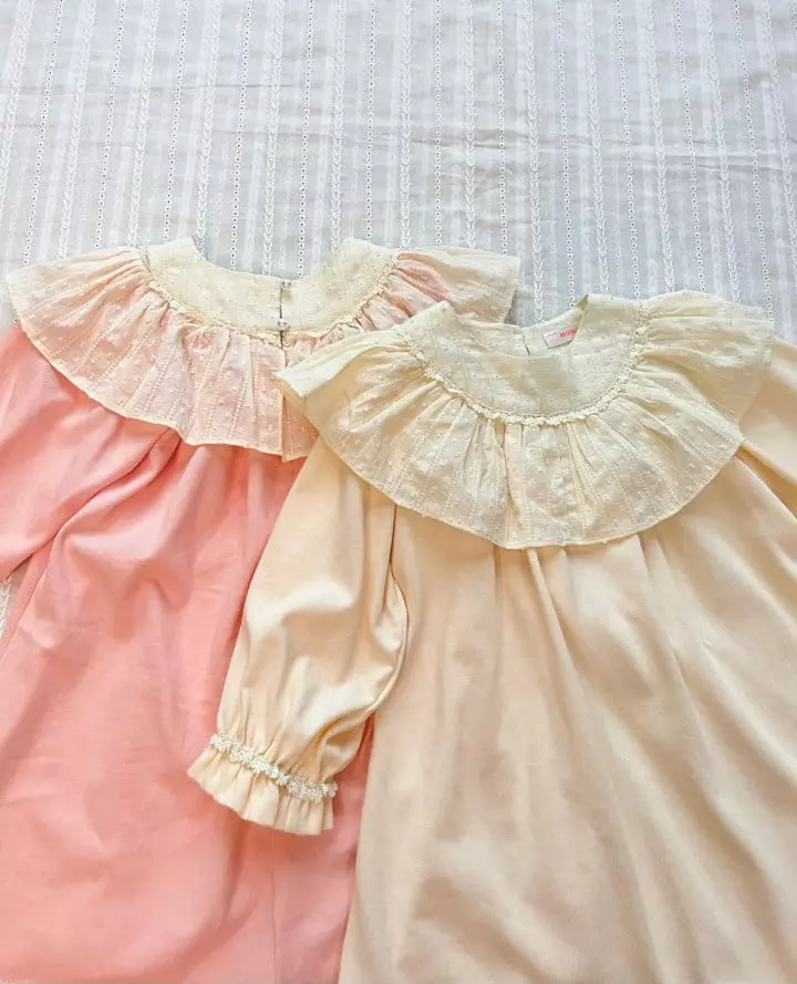 Mumunbaba - Korean Children Fashion - #discoveringself - Cream Lace One-piece - 8