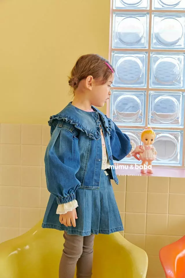 Mumunbaba - Korean Children Fashion - #fashionkids - Vivid Denim Span Jacket - 2