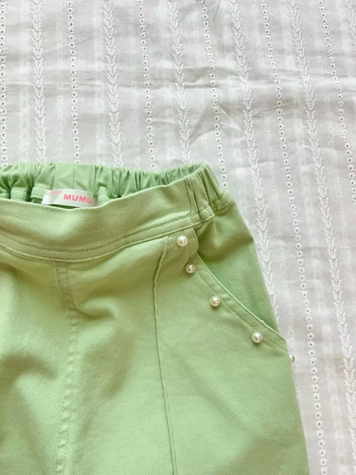 Mumunbaba - Korean Children Fashion - #littlefashionista - Jane Pearl Span Pants - 10