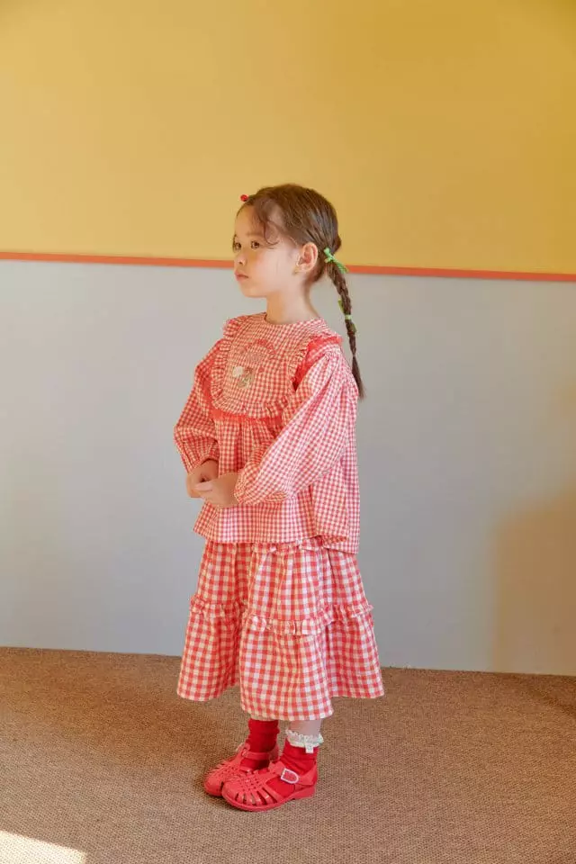 Mumunbaba - Korean Children Fashion - #todddlerfashion - Katy Check Blouse