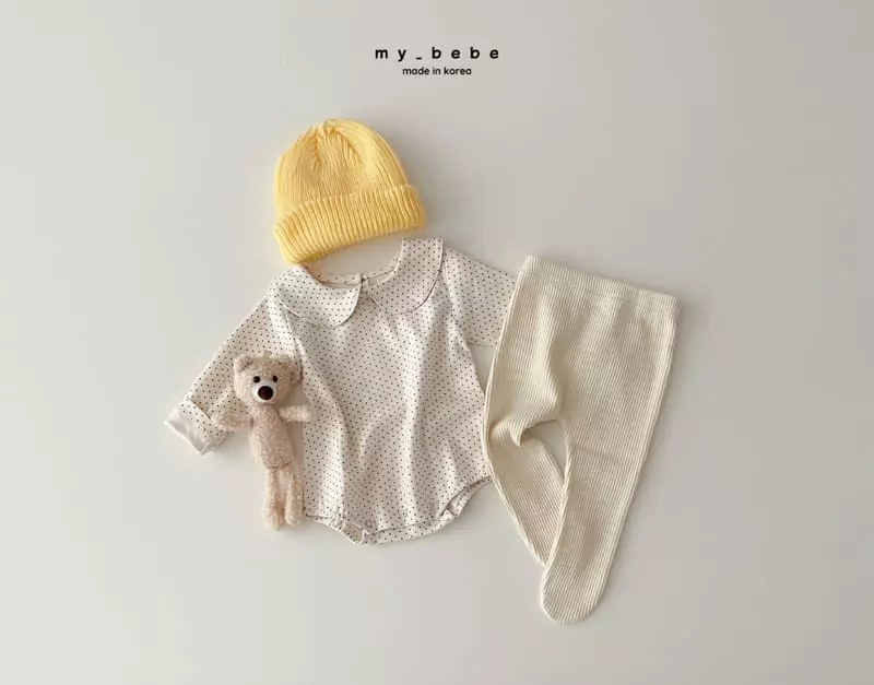 My Bebe - Korean Baby Fashion - #smilingbaby - Circle Collar Bodysuit - 4