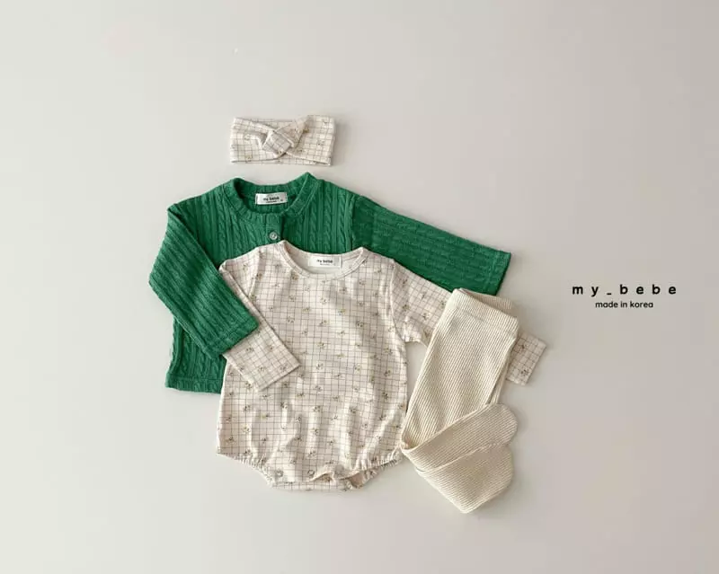 My Bebe - Korean Baby Fashion - #babyfever - Hairband Bodysuit Set - 7