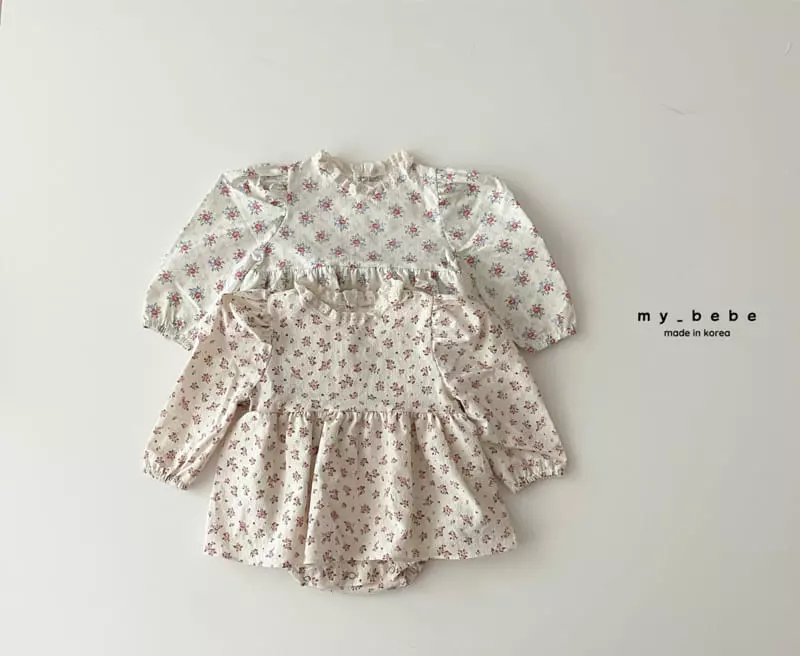 My Bebe - Korean Baby Fashion - #babygirlfashion - Flower one-piece Bodysuit - 2