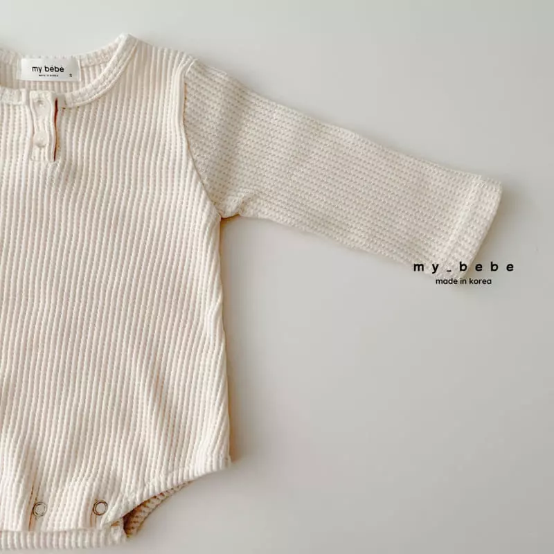 My Bebe - Korean Baby Fashion - #babylifestyle - Pong Pong Bodysuit with Bonnet - 11