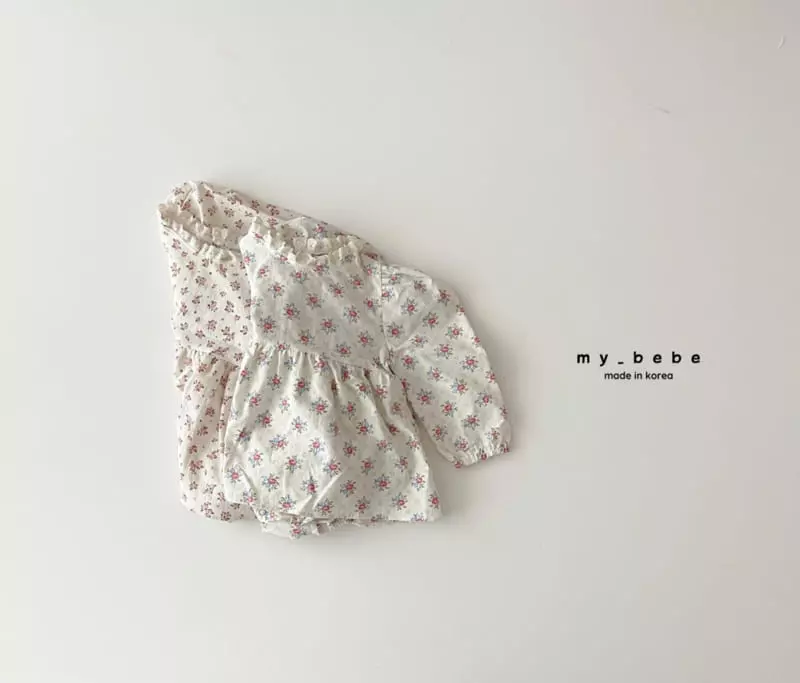 My Bebe - Korean Baby Fashion - #babylifestyle - Flower one-piece Bodysuit - 3