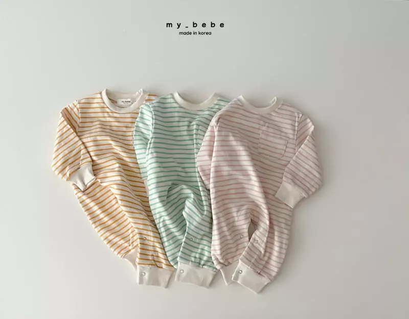 My Bebe - Korean Baby Fashion - #babyoutfit - Spring Stripes Bodysuit
