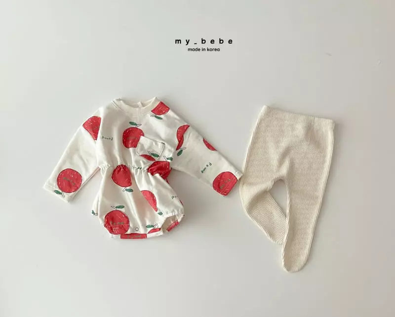 My Bebe - Korean Baby Fashion - #babyoutfit - Print Banding Bodysuit - 5
