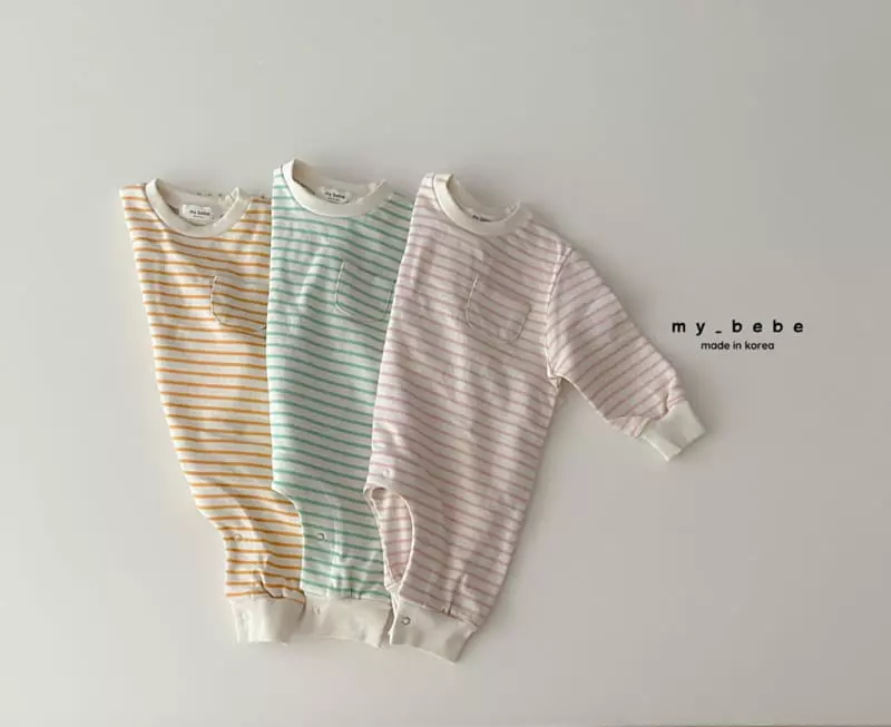 My Bebe - Korean Baby Fashion - #babywear - Spring Stripes Bodysuit - 4