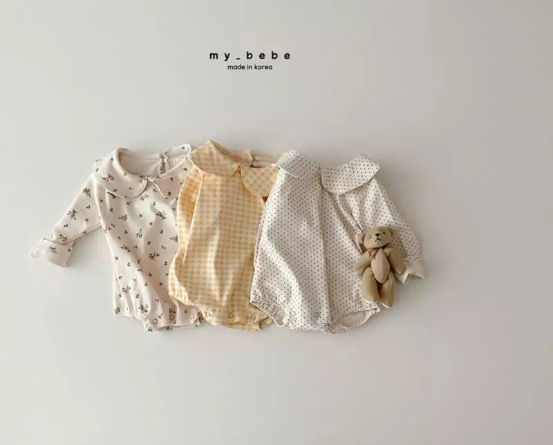My Bebe - Korean Baby Fashion - #onlinebabyshop - Circle Collar Bodysuit - 2
