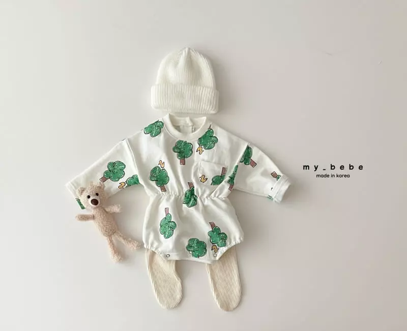 My Bebe - Korean Baby Fashion - #onlinebabyshop - Print Banding Bodysuit - 8