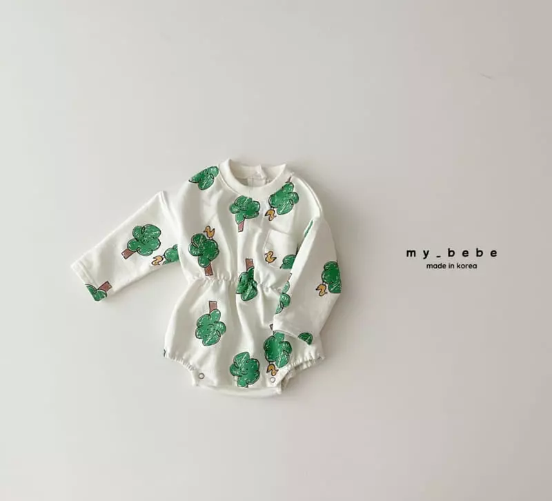 My Bebe - Korean Baby Fashion - #smilingbaby - Print Banding Bodysuit - 9