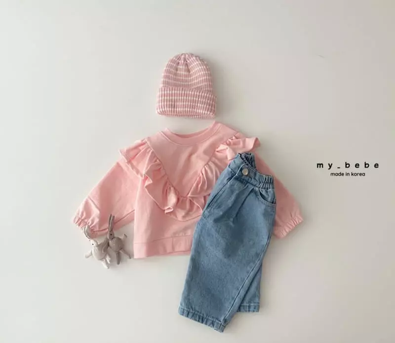 My Bebe - Korean Children Fashion - #Kfashion4kids - Frill Top Bottom Set - 10