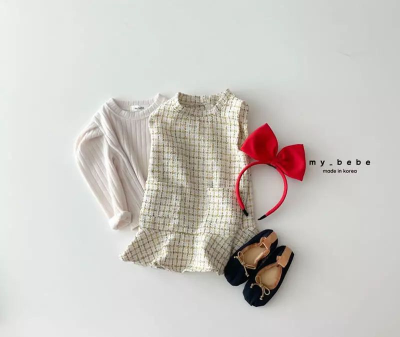 My Bebe - Korean Children Fashion - #Kfashion4kids - Mini Twid One-piece - 6