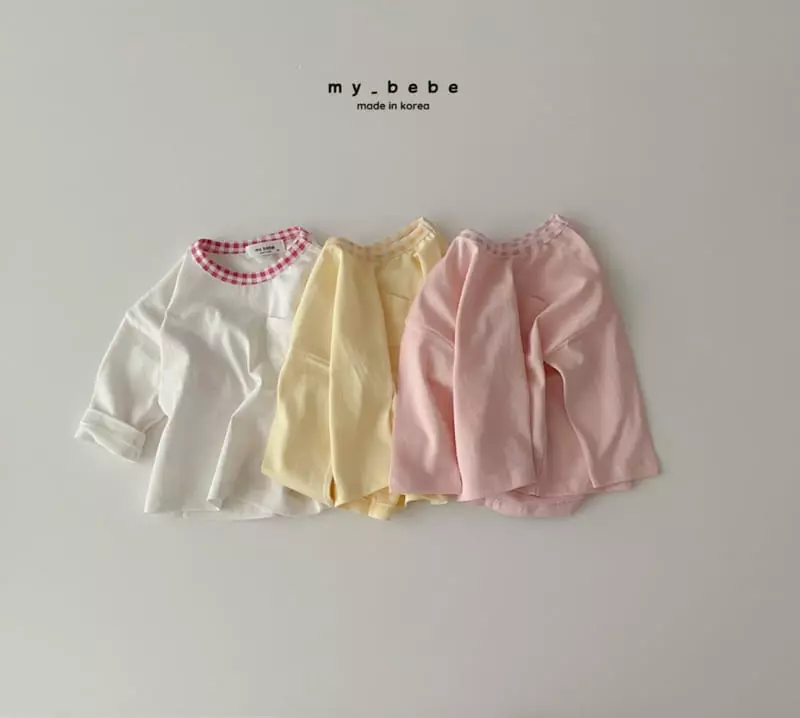 My Bebe - Korean Children Fashion - #kidzfashiontrend - Check Piping Tee - 4