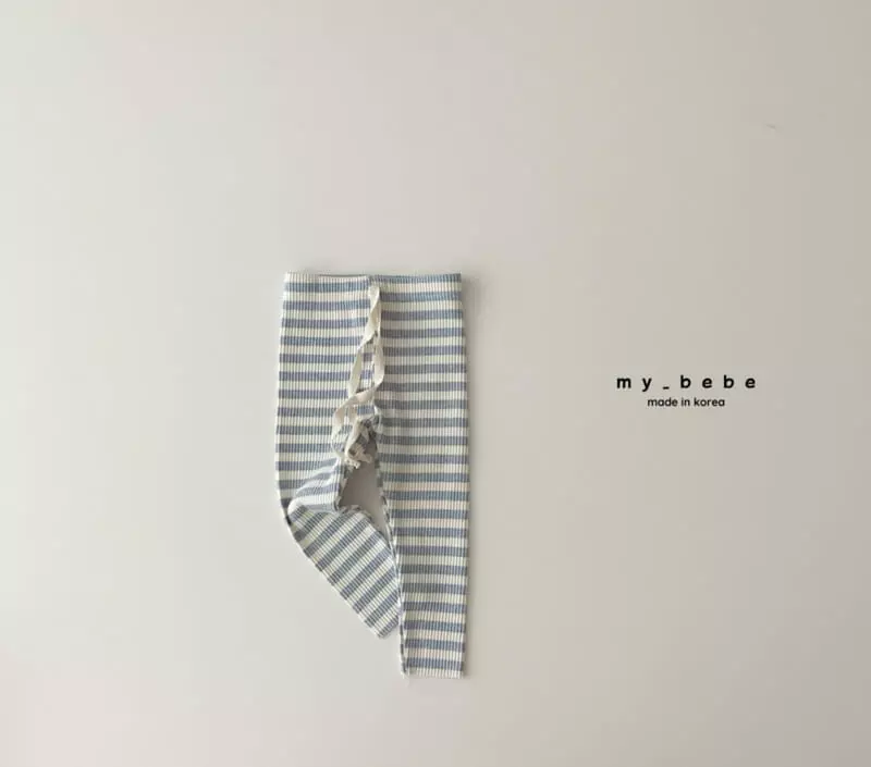 My Bebe - Korean Children Fashion - #childrensboutique - Stripes Rib Leggings - 9
