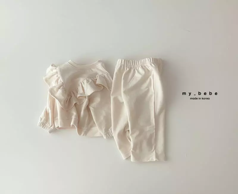 My Bebe - Korean Children Fashion - #childrensboutique - Frill Top Bottom Set - 4