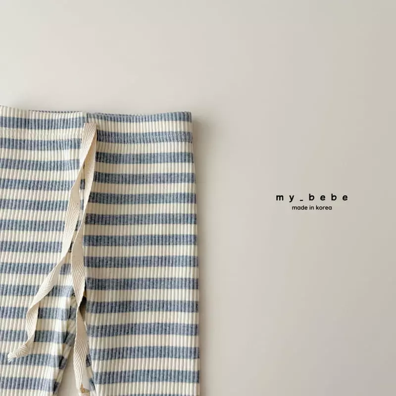 My Bebe - Korean Children Fashion - #fashionkids - Stripes Rib Leggings - 12