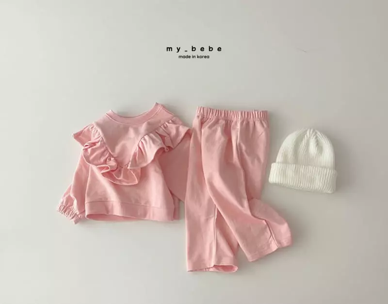 My Bebe - Korean Children Fashion - #kidsstore - Frill Top Bottom Set - 8