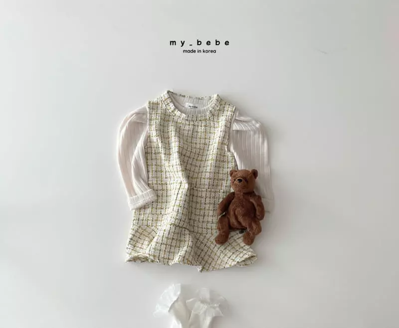 My Bebe - Korean Children Fashion - #kidsshorts - Mini Twid One-piece - 4
